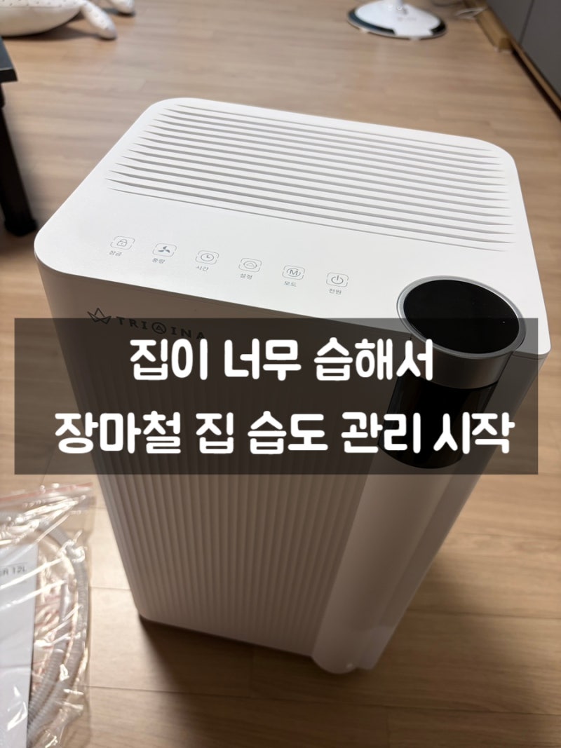 집이 너무 습해서 구매한 트리아이나 12L 제습기, 장마철 집 습도 관리 시작