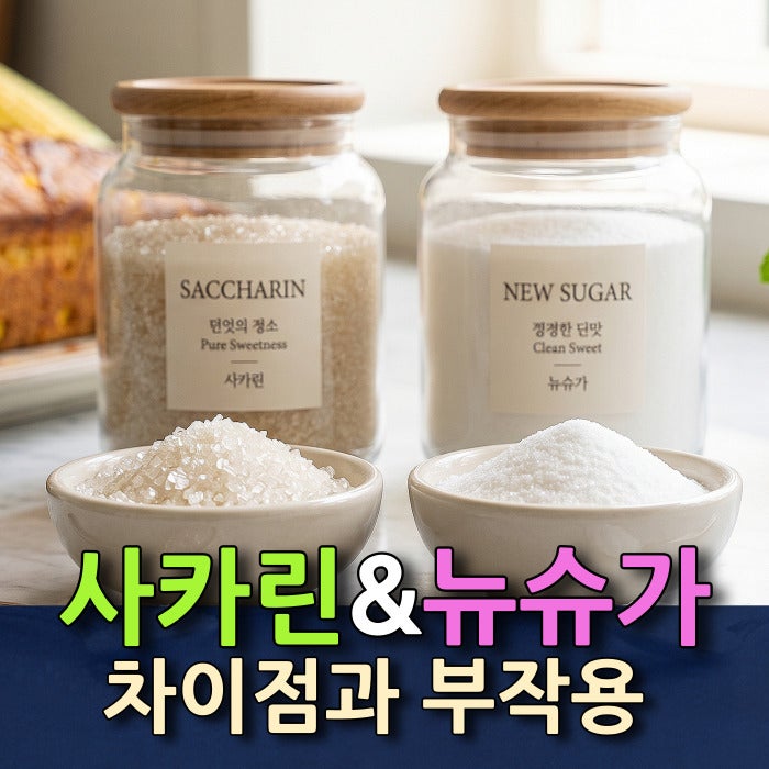 사카린 부작용과 뉴슈가 성분 차이점 1일 섭취 허용량 정리