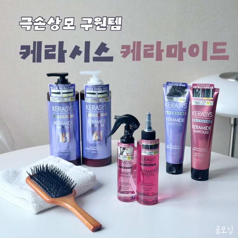 다이소 트리트먼트 추천템 케라시스 케라마이드로 극손상모 케어