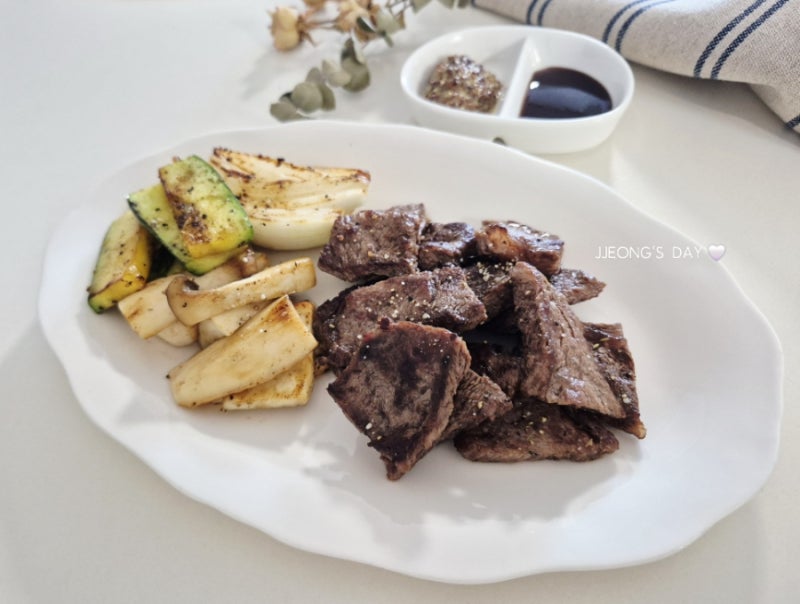간단한 소고기 요리 소고기 야채 구이 레시피, 부채살 맛있게 굽는 법