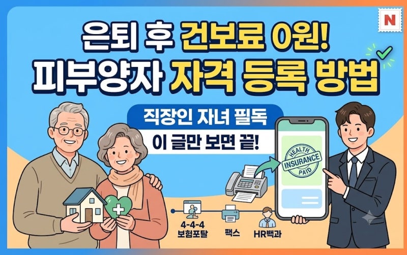 부모님 은퇴 후 건강보험 피부양자 자격 등록 등록 방법 (직장인 자녀 필독)