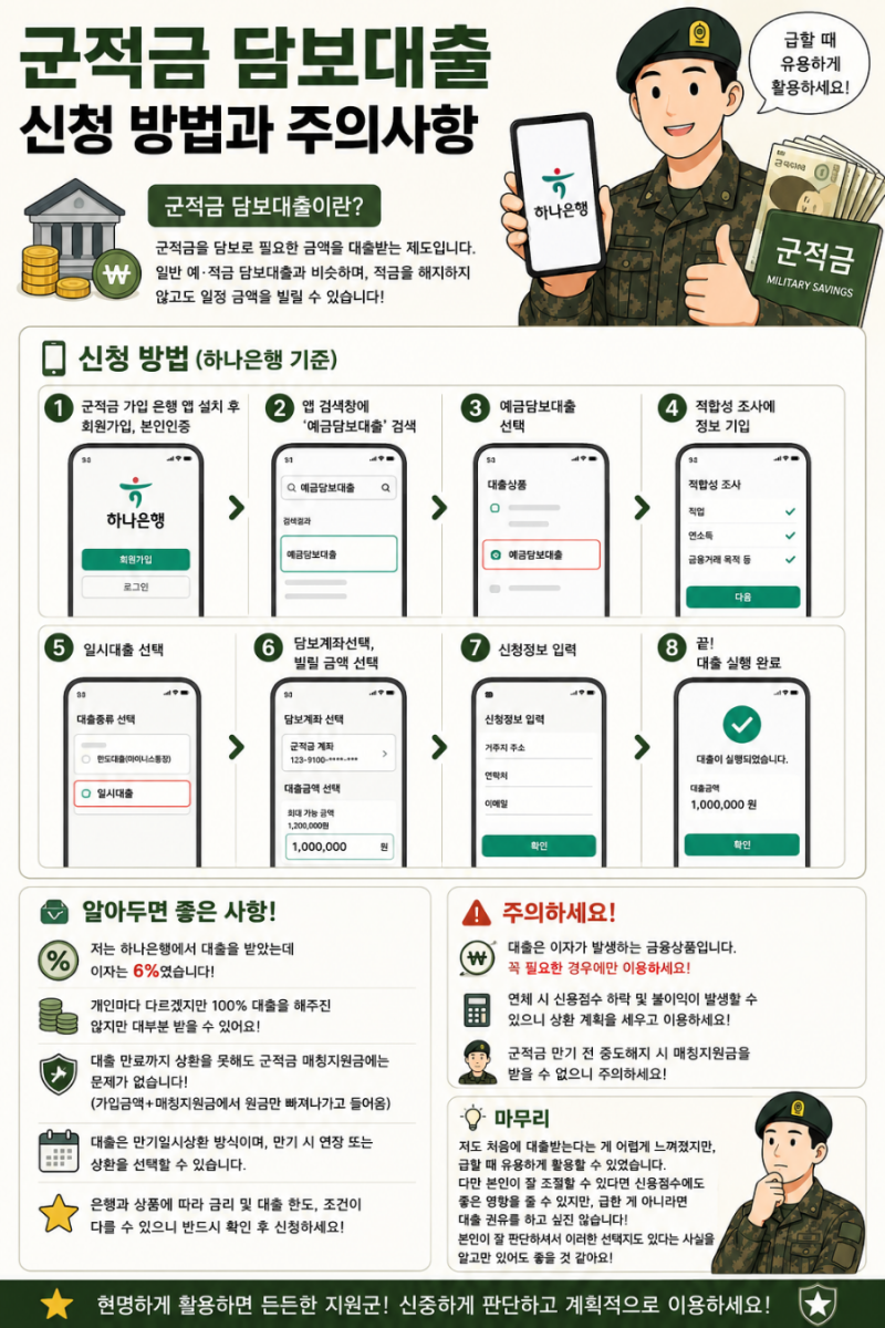 군적금 담보대출 신청방법, 주의사항 정리