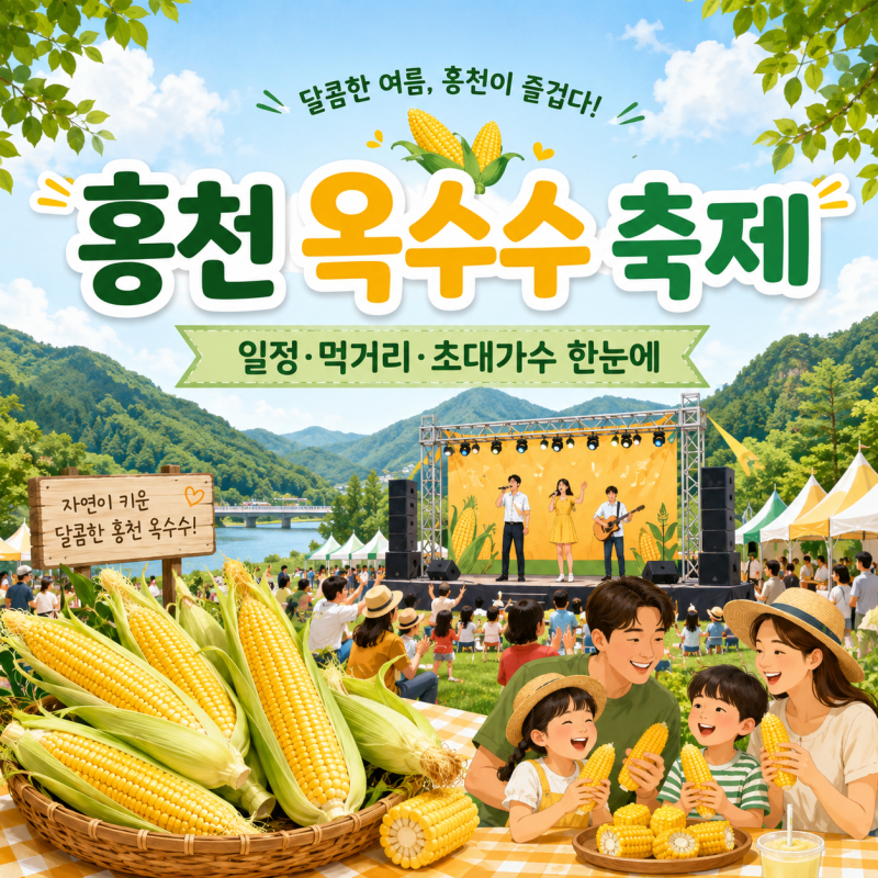 홍천 옥수수 축제 일정 총정리! 먹거리·초대가수 한눈에