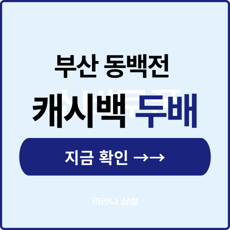 부산 동백전 사용처, 여기서 쓰면 캐시백 두 배예요