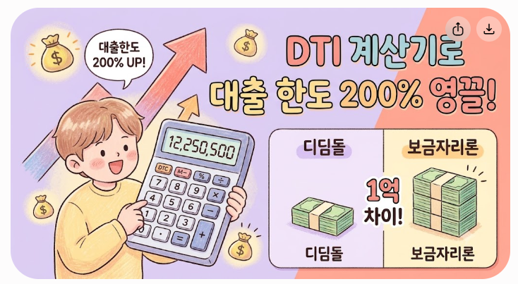 DTI 계산기로 내 대출한도 200% 끌어올리기! 디딤돌 vs 보금자리론 1억 차이의 비밀 (최신 완벽 ....