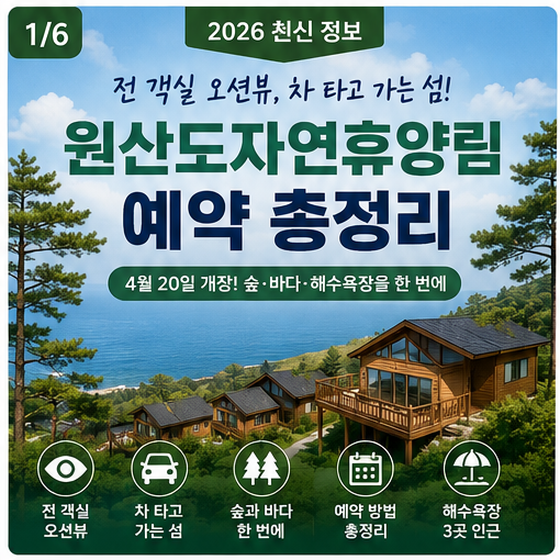 휴양림 18편 / 원산도자연휴양림 예약 총정리 — 전 객실 오션뷰, 차 타고 가는 섬 휴양림 (2026....