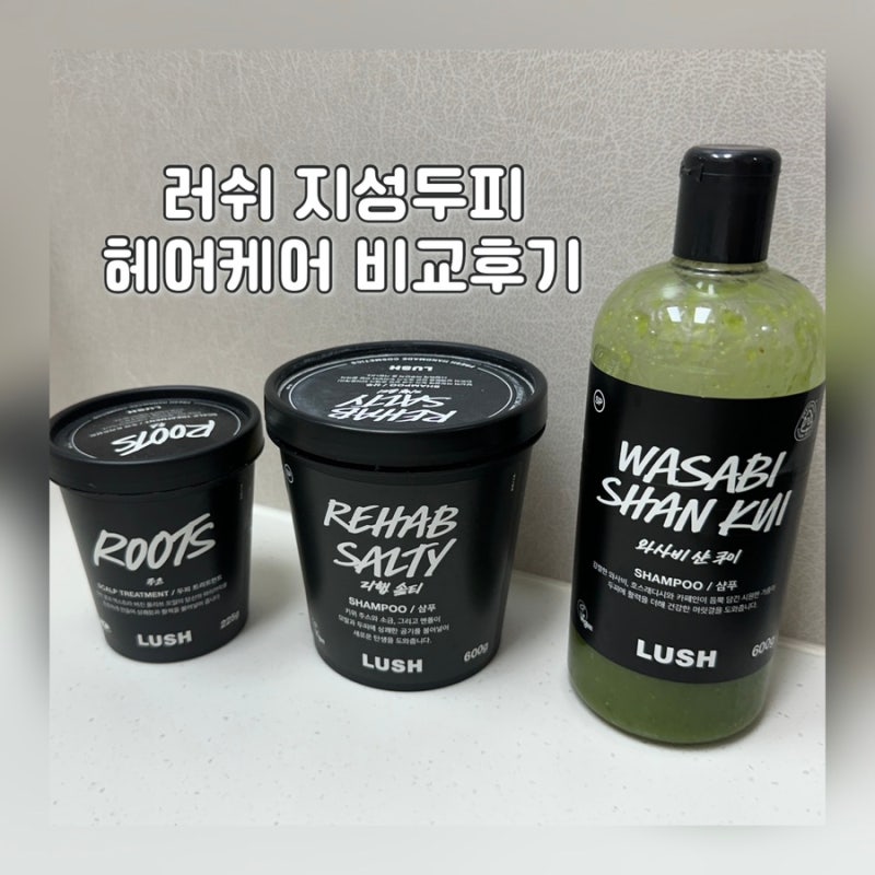 러쉬 지성두피 헤어제품 비교 후기 | 루츠, 리햅 솔티, 와사비 샨 쿠이 내돈내산 리뷰