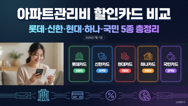 아파트관리비 할인카드 비교, 전월실적별로 진짜 유리한 카드는? (롯데·신한·현대·하나·국....