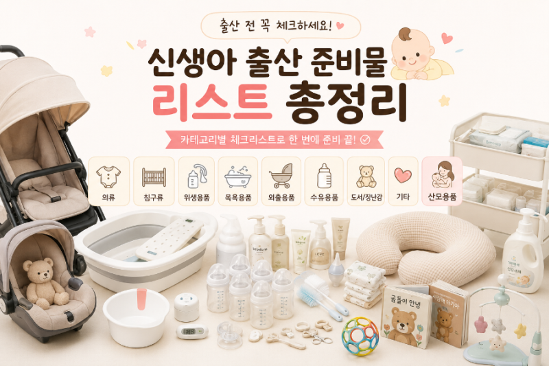 신생아 출산 준비물 리스트 총정리 출산 전 체크리스트 공유