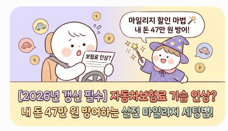 [2026년 갱신 필수] 자동차보험료 5년 만에 기습 인상? 내 돈 47만 원 방어하는 실전 마일리지 ....