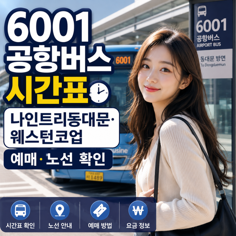 6001 공항버스 시간표｜동대문DDP·동대문역사문화공원역 예매·노선 확인