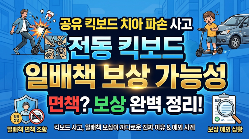 공유 킥보드 사고, 일상생활배상책임보험 보상받는 핵심 요건