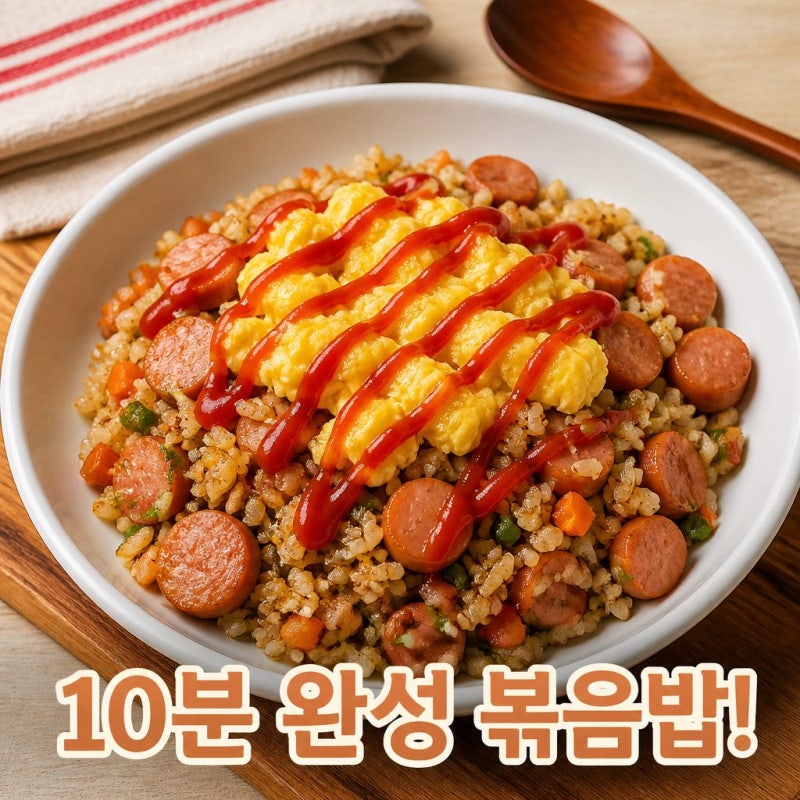 비엔나 소시지 볶음밥 만들기, 냉장고 재료로 10분 완성