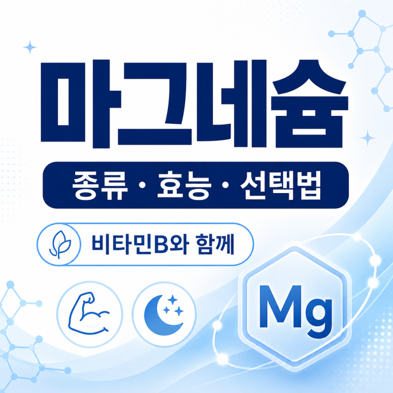 마그네슘 종류 별 효과 효능 선택 기준. 비타민B와 함께 먹어야 하는 이유