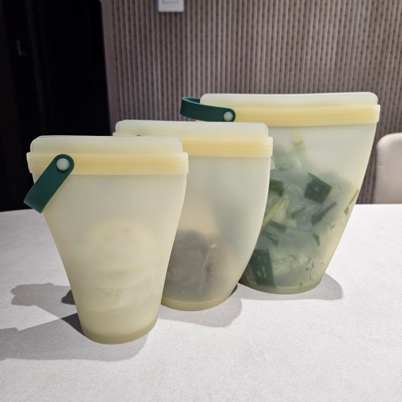 바로한끼 실리콘지퍼백, 써보니 편한 이유식 & 주방정리템