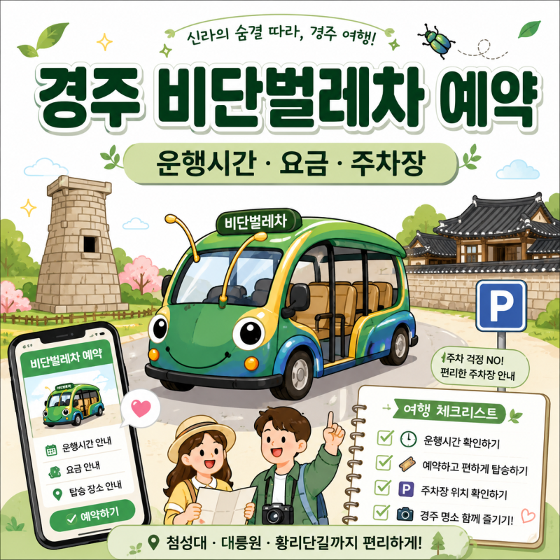 경주 비단벌레차 예약, 주차장 이용 방법까지 정리