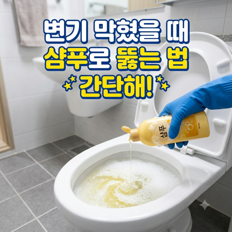 변기 막혔을 때 샴푸로 뚫는 법 간단해요