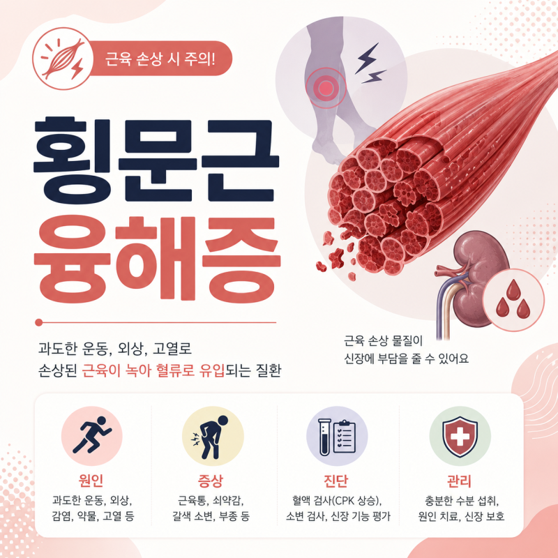 횡문근융해증이란? 운동 후 갈색 소변 증상 원인 특징 치료방법 총정리