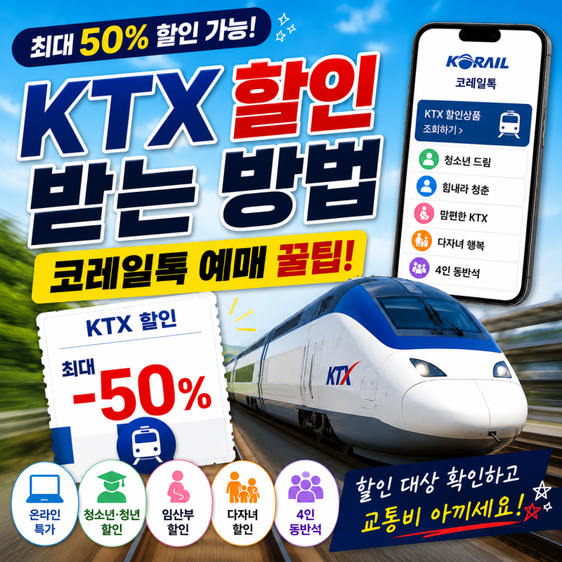 KTX 할인받는 법 총정리! 코레일톡 할인승차권 예매 방법