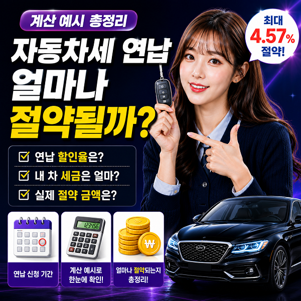 자동차세 연납하면 얼마나 절약될까? 계산 예시 총정리