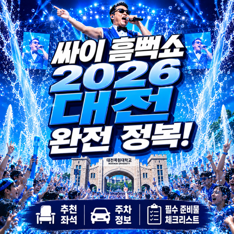 2026 싸이 흠뻑쇼 대전 입장 시간·물품보관소·주차·준비물 등 완벽 가이드