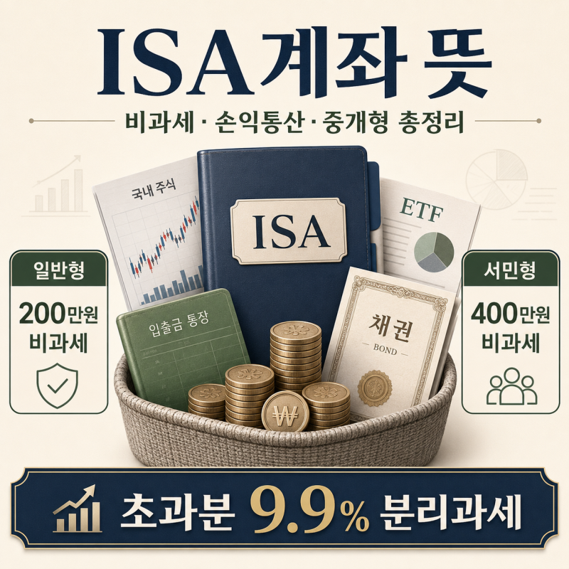ISA계좌 뜻과 장단점, 중개형 ISA 절세 혜택까지 총정리