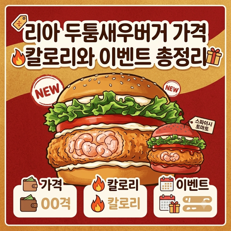 리아두툼새우버거 가격 칼로리와 이벤트 총정리