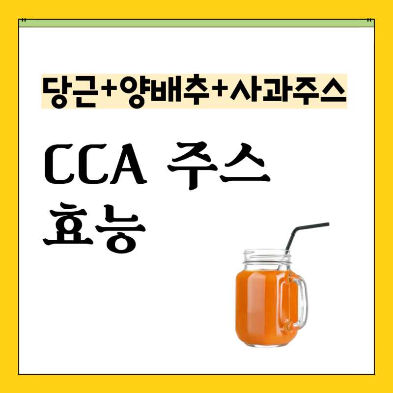변비, 다이어트에 좋다는 CCA 주스 뜻부터 효능, 제대로 먹는 법 정리