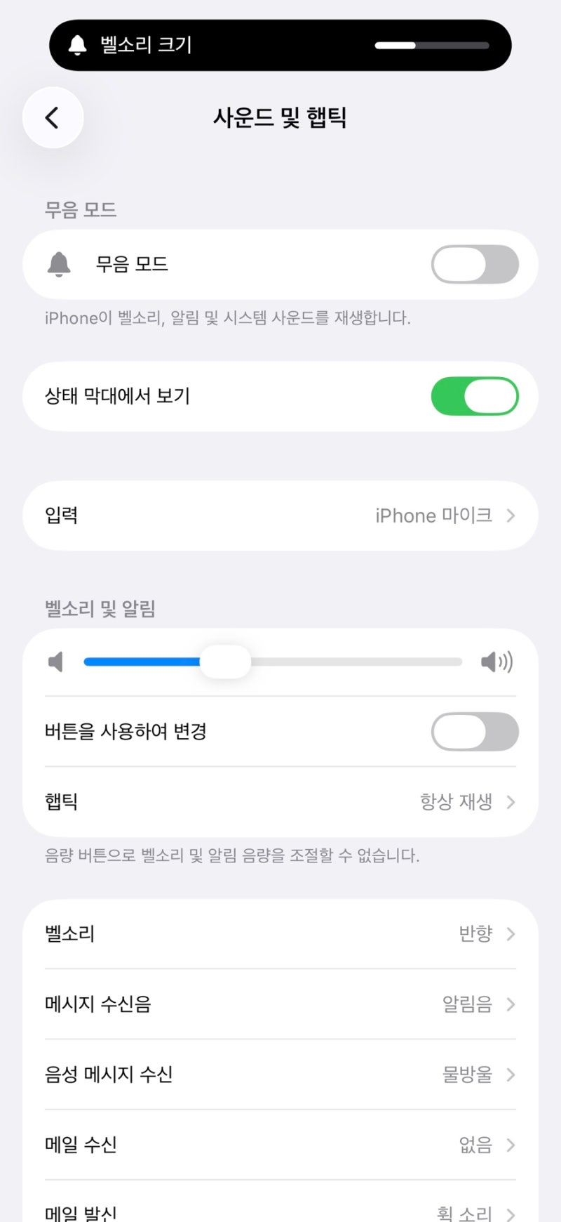 아이폰 벨소리 음량 / 미디어 음량 드디어 따로 설정 가능?!