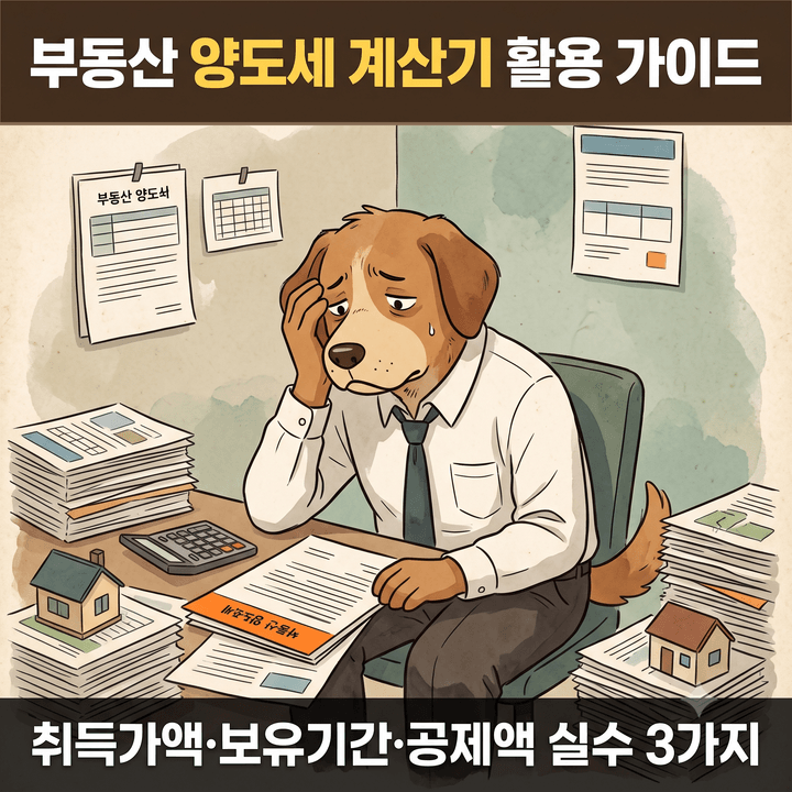 2026년 부동산 양도세 계산기 활용 가이드, 취득가액·보유기간·공제액 입력 시 실수하기 쉬....
