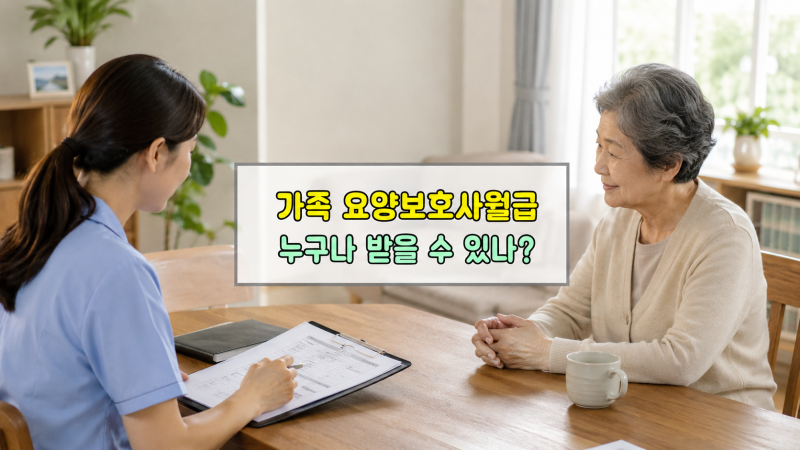 가족 요양보호사월급, 누구나 받을 수 있는 것은 아닙니다