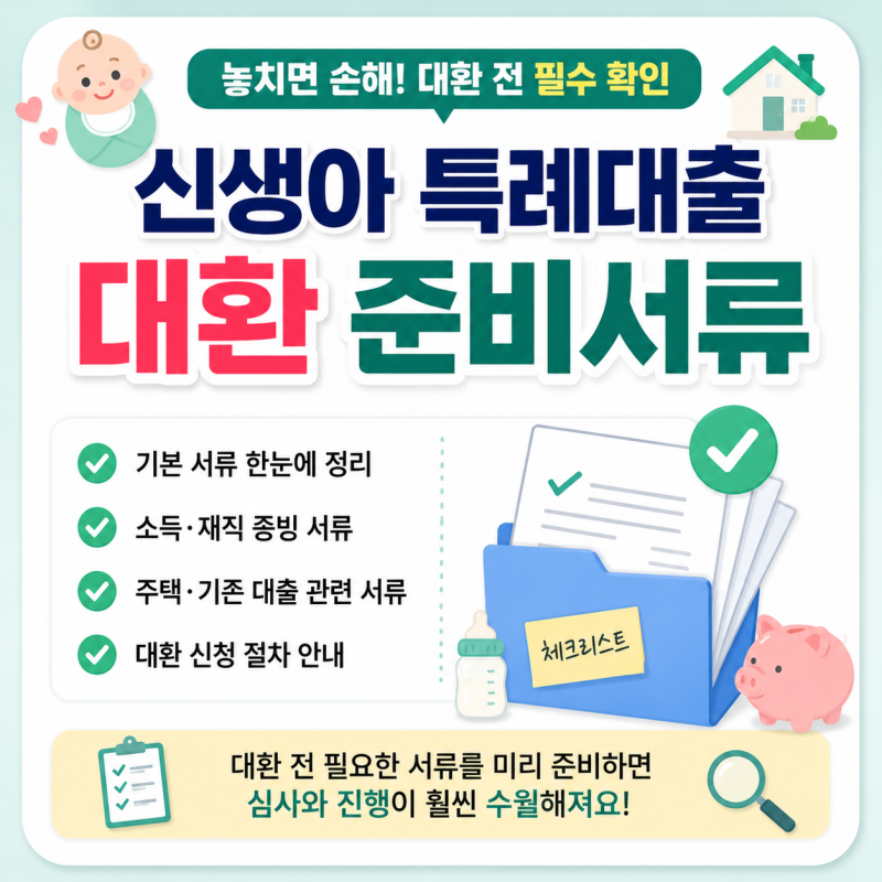 신생아 특례대출 대환 준비서류, 은행 방문 전 체크리스트