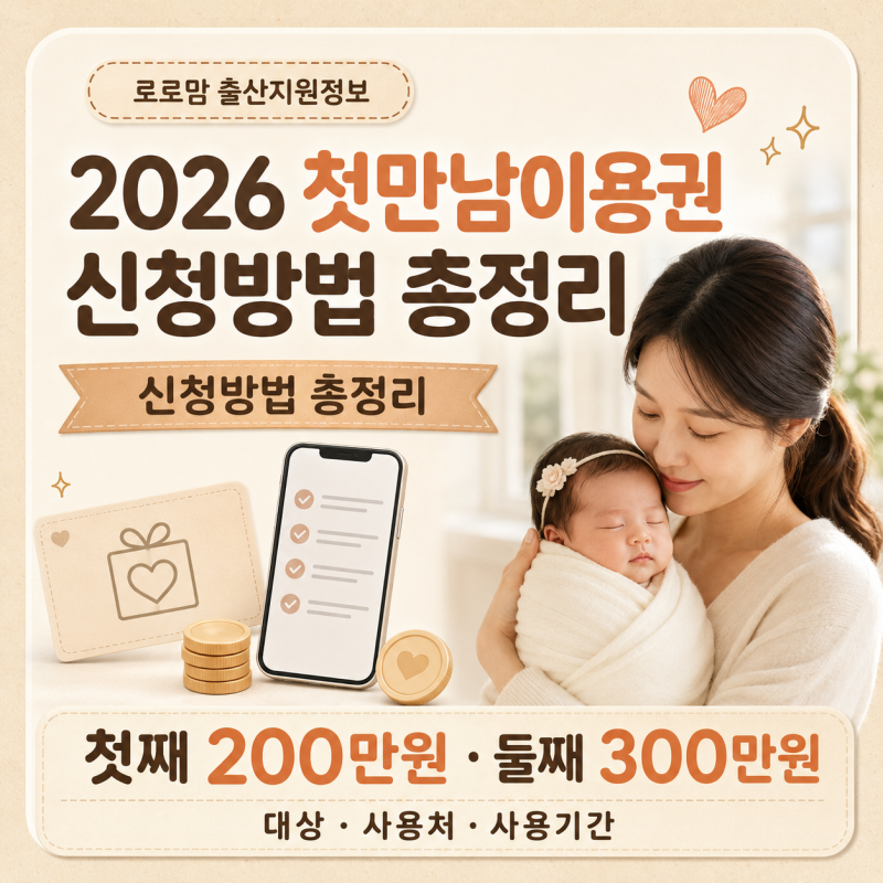 2026 첫만남이용권 신청방법 총정리 첫째 200만원 둘째 300만원 사용처