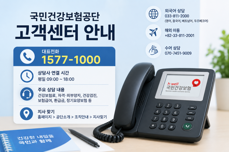 국민건강보험공단 고객센터 전화번호 상담시간