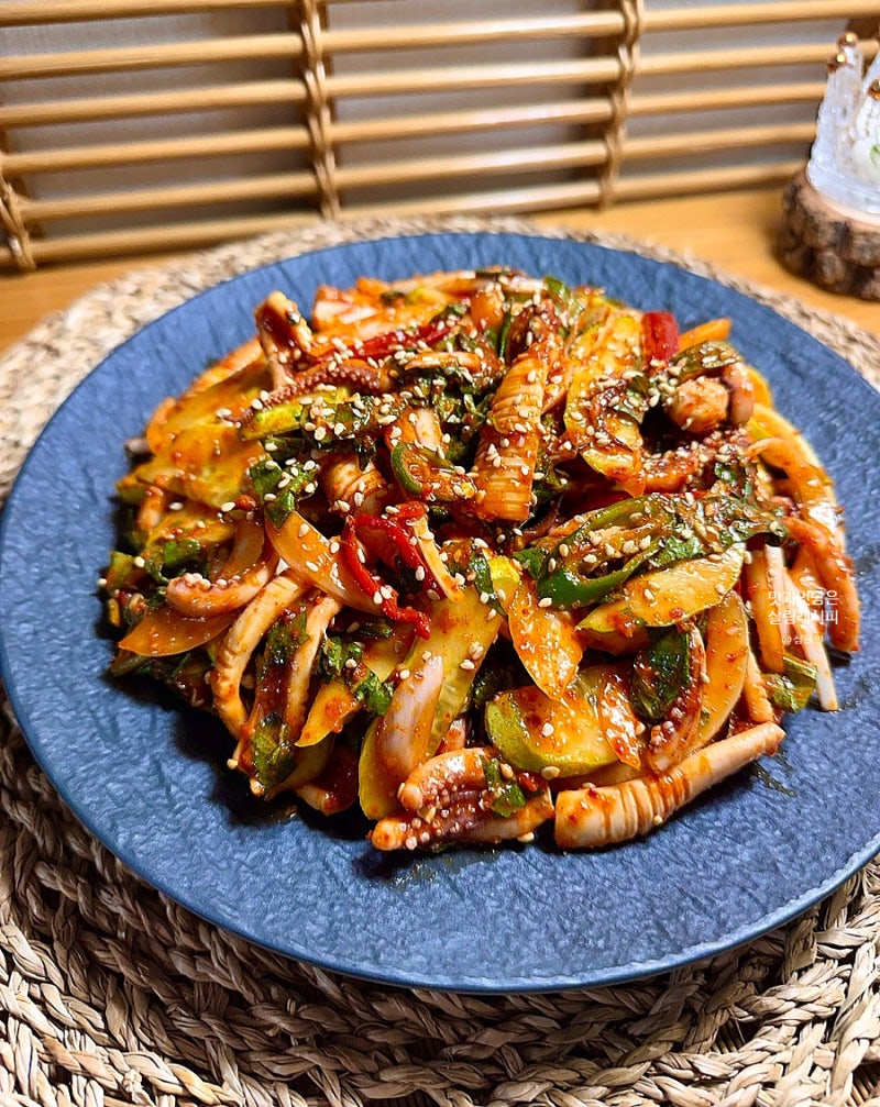 오징어초무침 레시피 오징어 오이무침 만들기