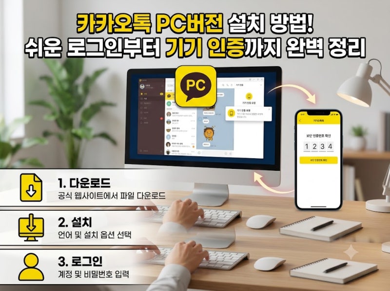 카카오톡 PC버전 다운로드 및 설치방법! 쉬운 로그인부터 인증까지 완벽 정리
