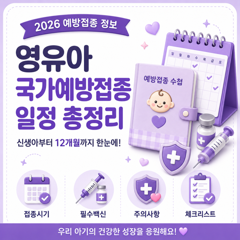 2026 영유아 국가예방접종 일정 총정리! 신생아부터 12개월 백신 한눈에