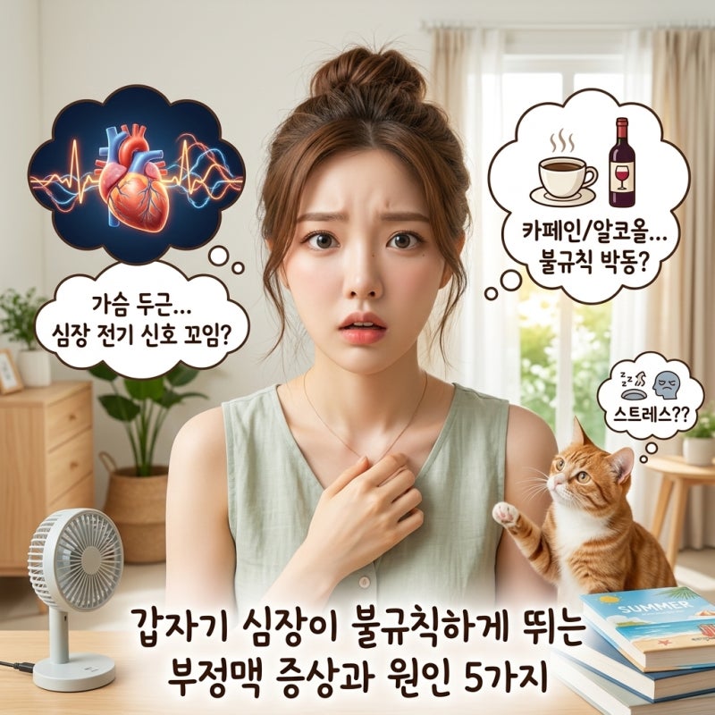 갑자기 심장이 불규칙하게 뛰는 부정맥 증상과 원인 5가지