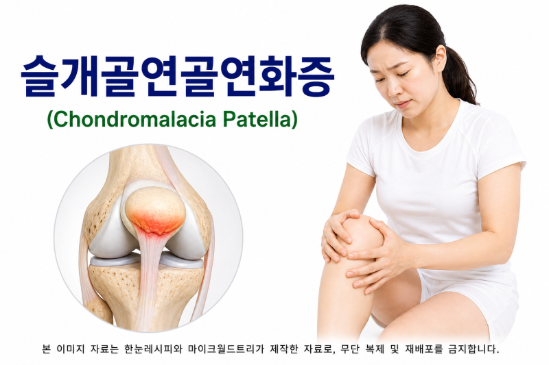 계단 오르내릴 때 무릎에서 뚜둑 소리가 난다면 —슬개골연골연화증일 수 있습니다