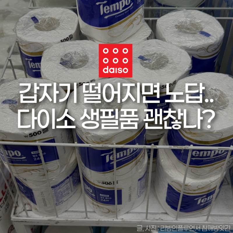 갑자기 떨어지면 답 없는데... 다이소에서 바로 살 수 있는 생필품 3가지