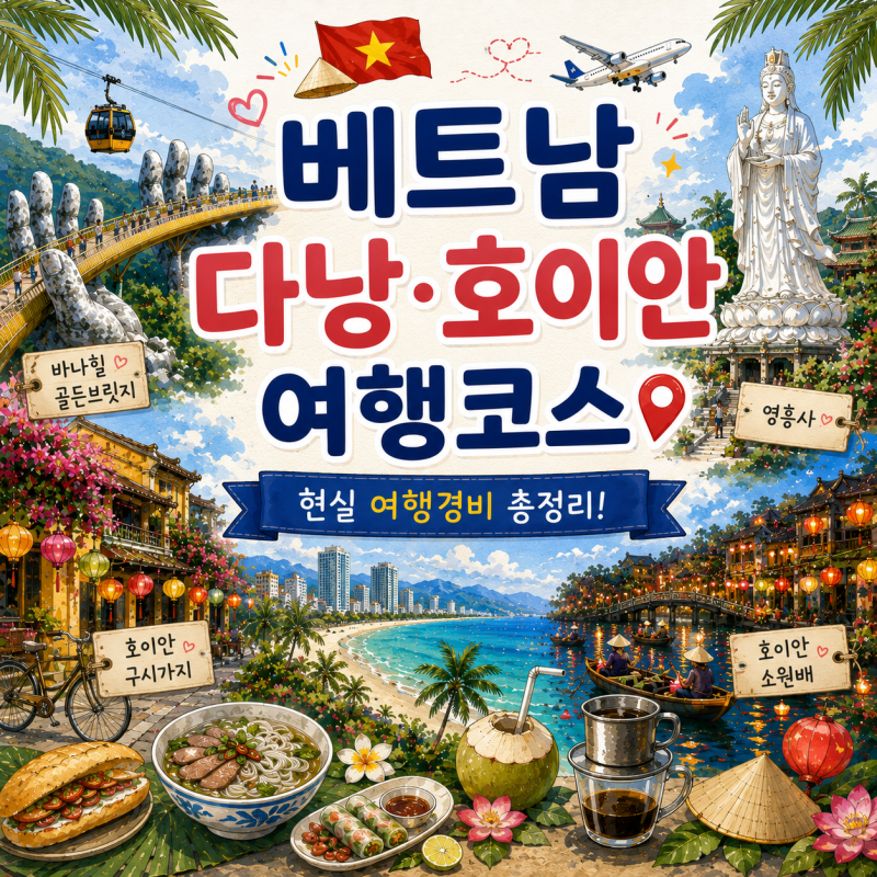 다낭자유여행 경비 여행코스 호텔,항공,현실비용 총정리