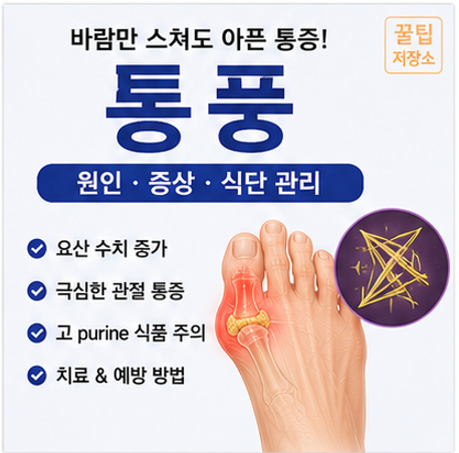 통풍이란? 발생원인, 전조증상 및 발생부위, 개선방법