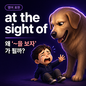 at the sight of 뜻｜‘~을 보자’가 되는 이유와 부사구 여부