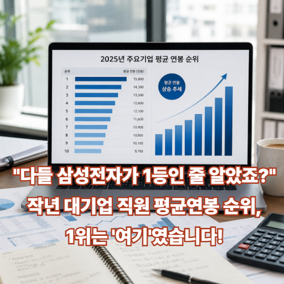"다들 삼성전자가 1등인 줄 알았죠?" 작년 대기업 직원 평균연봉 순위, 1위는 '여기'였습니다