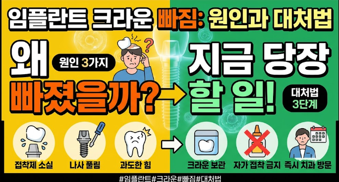 임플란트 크라운 빠짐 원인과 대처법