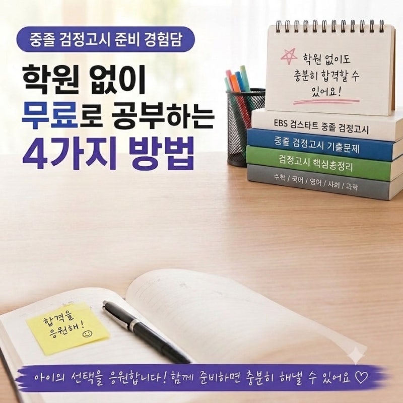 중졸 검정고시 준비 경험담｜학원 없이 무료로 공부하는 4가지 방법