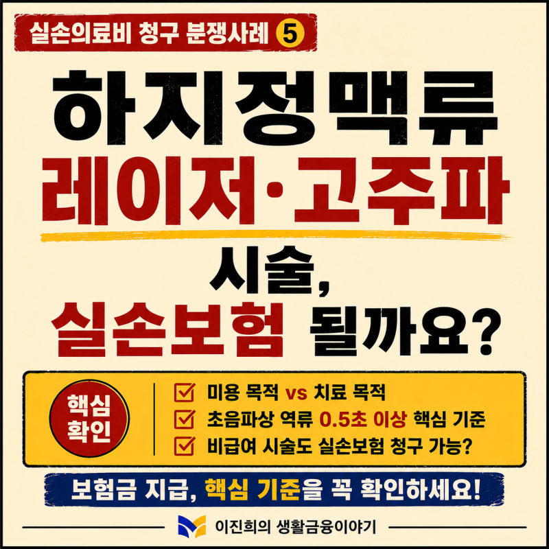 실손 청구분쟁 5) 하지정맥류 레이저·고주파 시술, 실손보험 될까요?