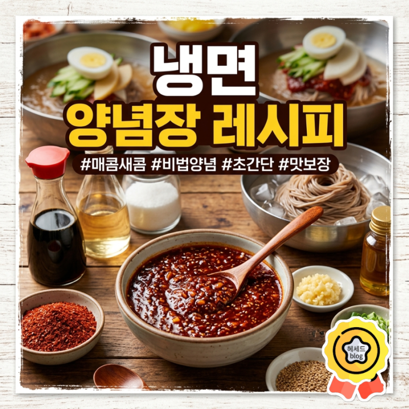 냉면 양념장 레시피, 한 번 만들어 평생 써먹는 만능 비빔 양념장