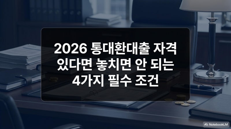2026 통대환대출 자격 있다면 놓치면 안 되는 4가지 필수 조건