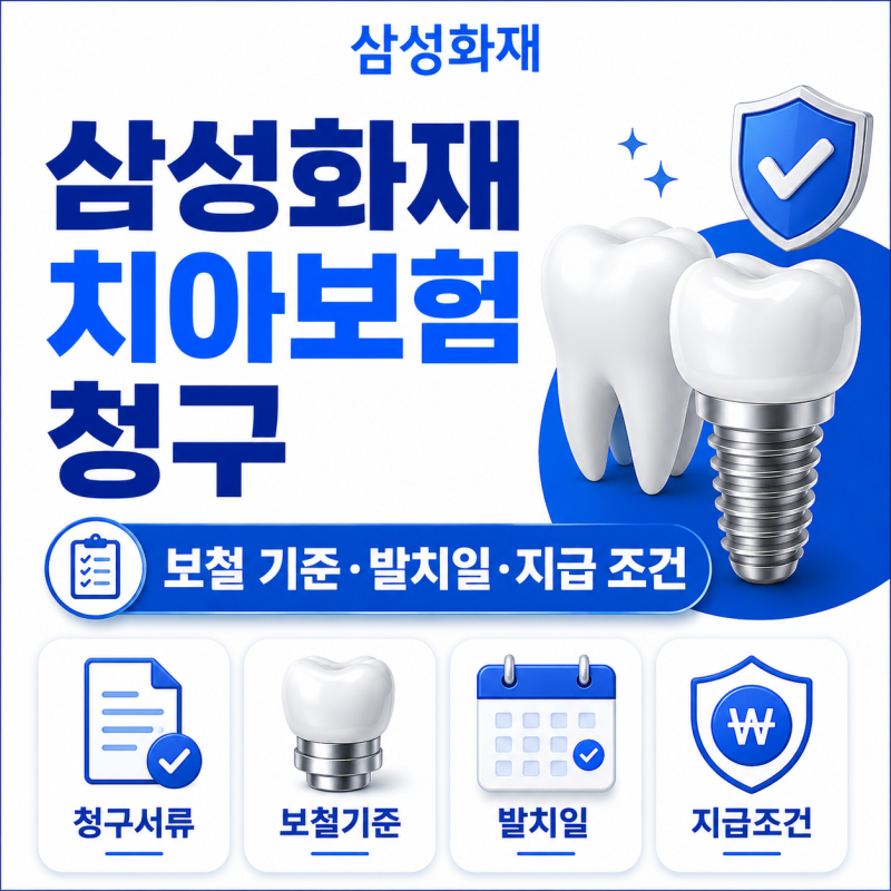 삼성화재 치아보험 청구 서류와 보철 기준 발치일 지급 조건